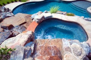 Landscaped pool & rocks