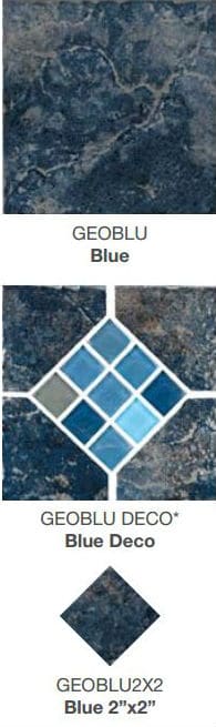 Trilogy Perimeter & Inlaid Tile: Geosheen Blue & Blue Deco. Swim World Pools. Trilogy Perimeter & Inlaid Tile: Geosheen Blue & Blue Deco. Swim World Pools.