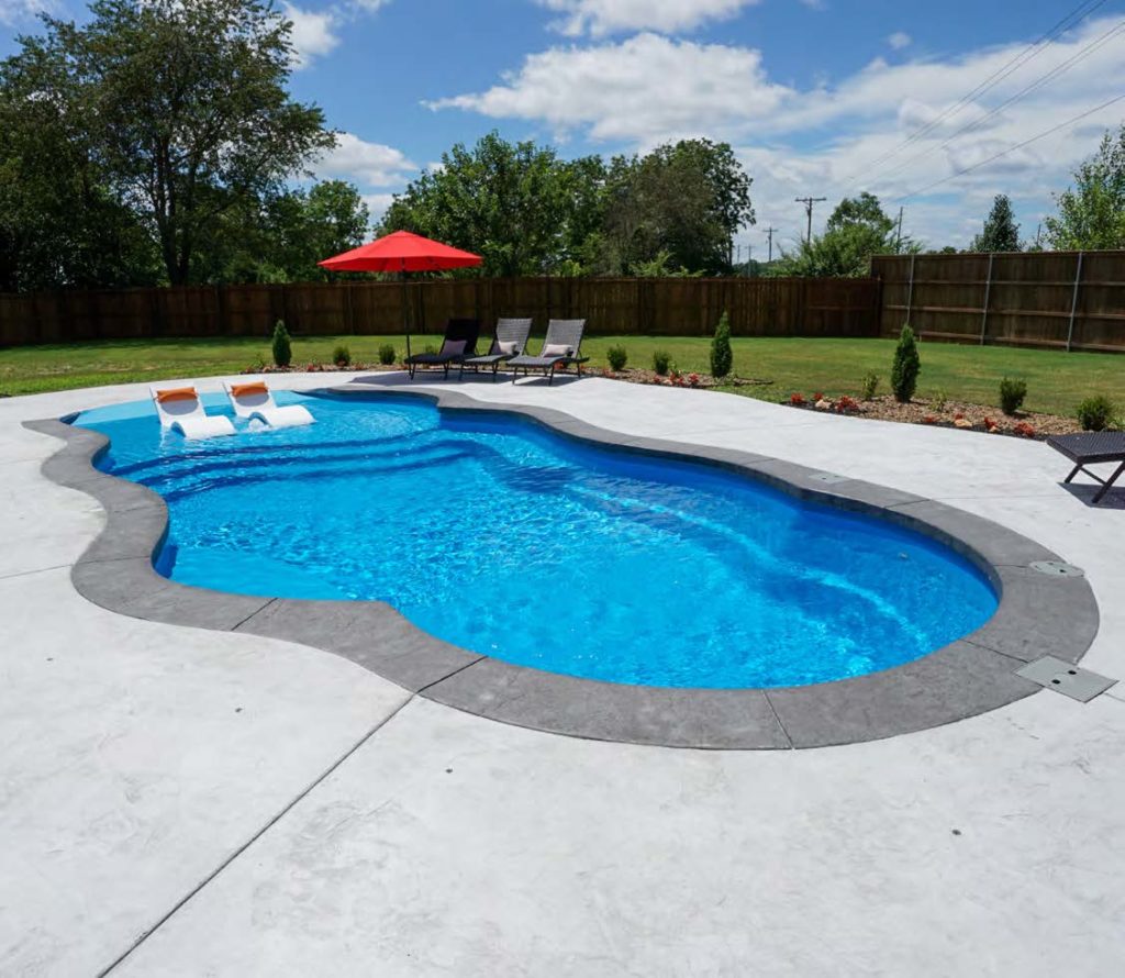 fiberglass pool beach entry